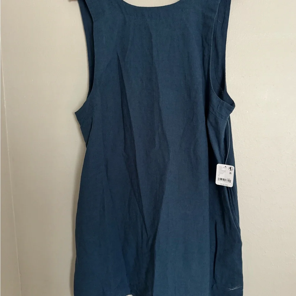 Free People Navy Mini Dress with Pockets - Picture 4 of 12